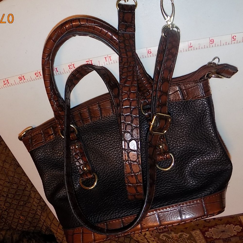 Vegan Leather croc embossed trim  bag